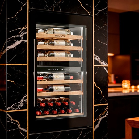 Винный шкаф MV47PRO-KBB2 двухзонный встраиваемый в колонну